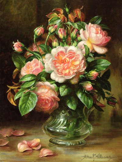 Eleganza inglese, rose in un bicchiere da Albert Williams